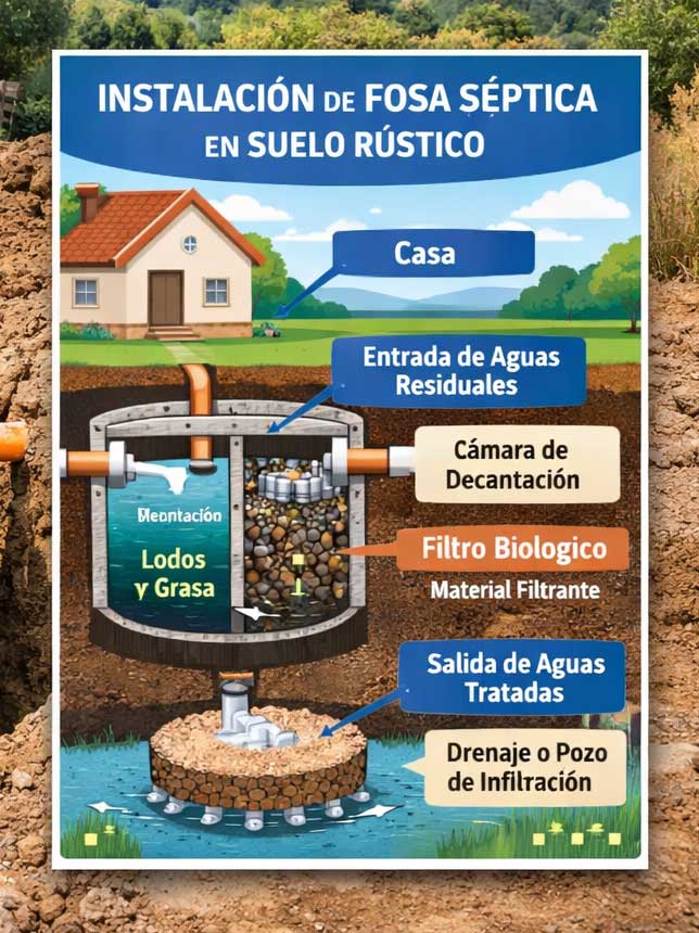 Fosa séptica en terreno rústico en Benidorm: normativa y requisitos para instalarla correctamente 2 Fosa séptica en terreno rústico en Benidorm