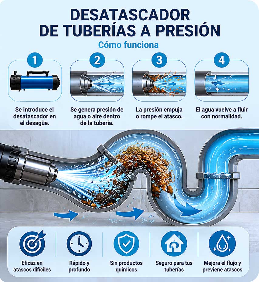 Desatascador de tuberías a presión: cómo funciona y cuándo utilizarlo 2 desatascador-de-tuberias-a-presion