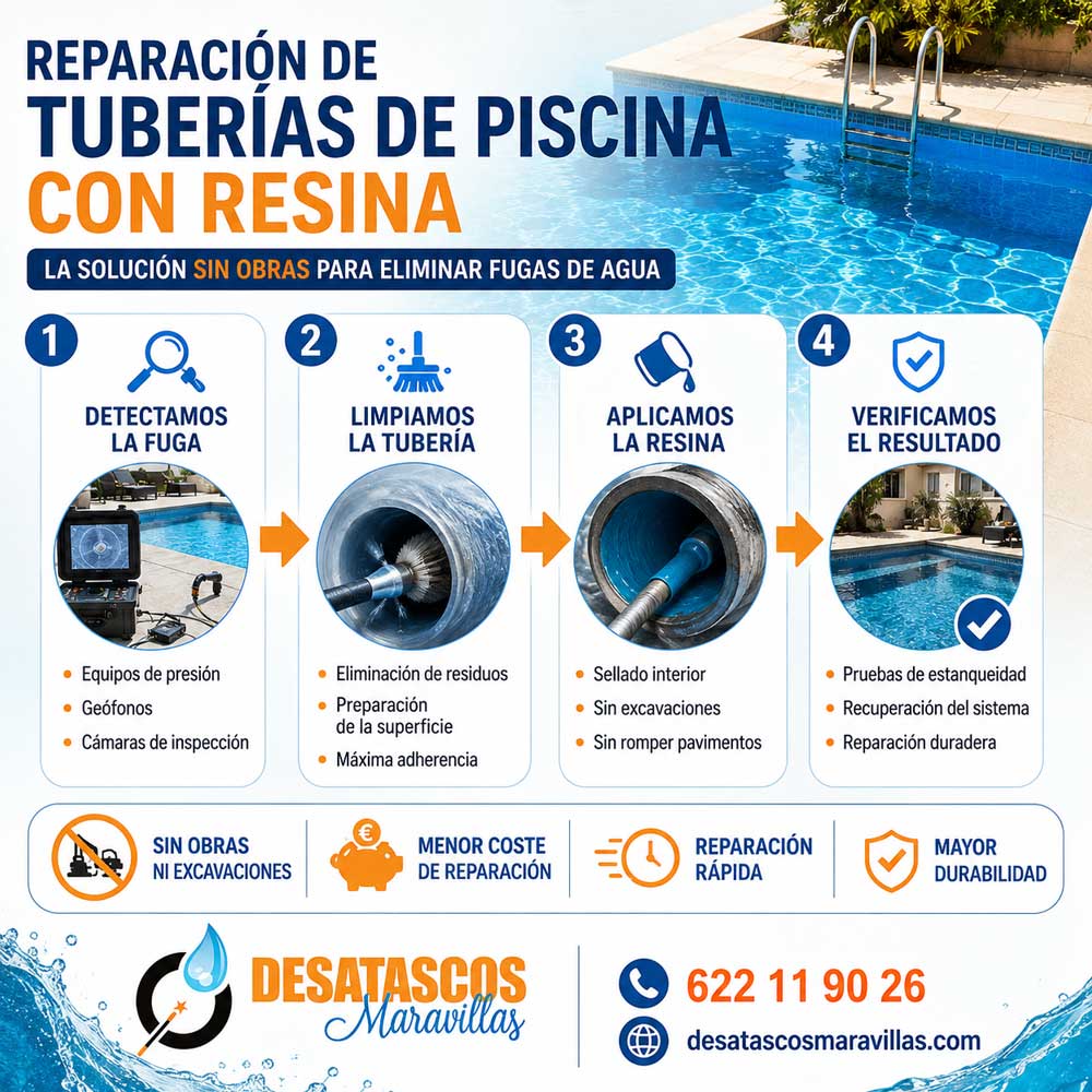 Reparación de tuberías de piscina con resina: la solución definitiva para eliminar fugas sin obras 4 reparación de tuberías de piscina con resina