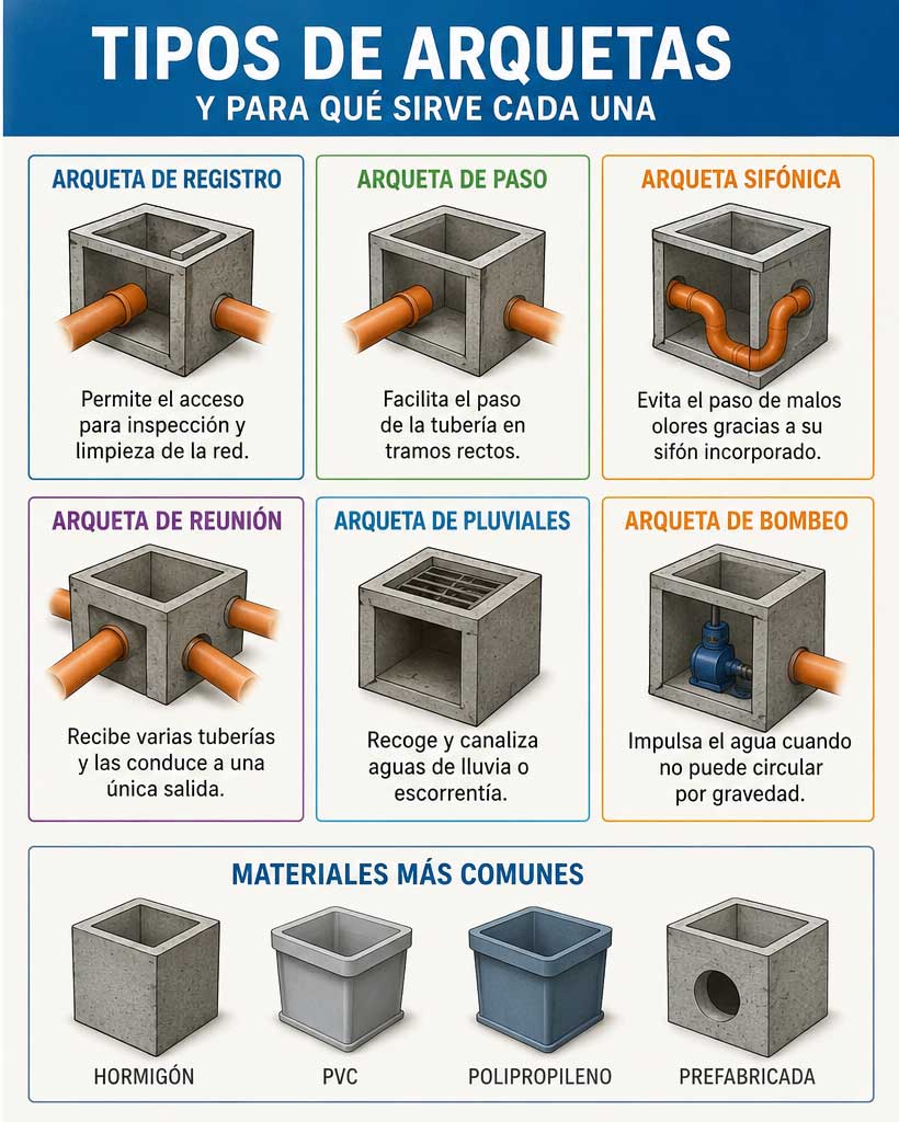 Tipos de arquetas y para qué sirve cada una 2 tipos de arquetas