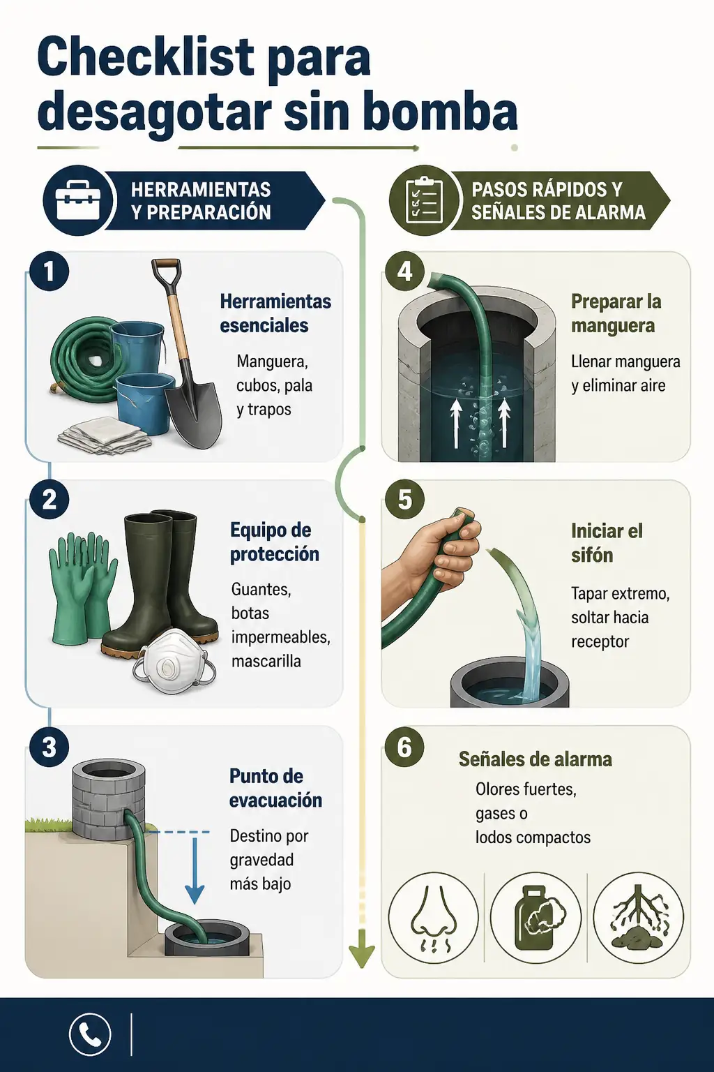 Cómo desagotar un pozo ciego sin bomba